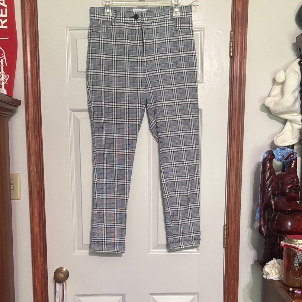 Primark Women's Blue Plaid Trousers